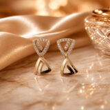 American Diamond Triangular Earrings