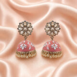 Blush pink jhumki earrings | Miraya Creations