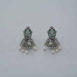 Oxidized blue dangler earrings | Miraya Creations