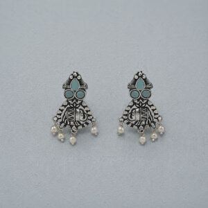 Oxidized blue dangler earrings | Miraya Creations