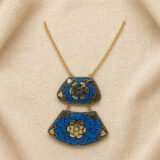 Double layered Blue Boho statement necklace | Miraya Creations