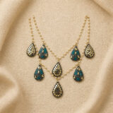 Tear drop gold layered boho necklace | Miraya Creations