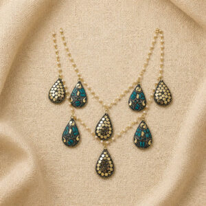 Tear drop gold layered boho necklace | Miraya Creations