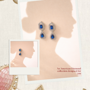 blue teardrop american drop earrings