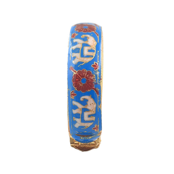 bright Blue Enamel Elephant Kada Bracelet