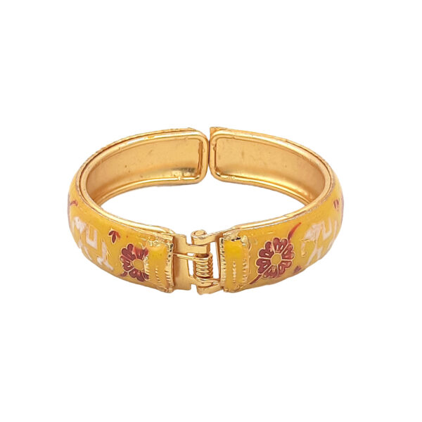 Royal Rajasthani Enamel Elephant Motif Gold-Toned Kada Bracelet Set