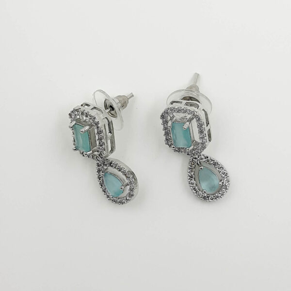Icy Blue American Diamond Drop Earrings
