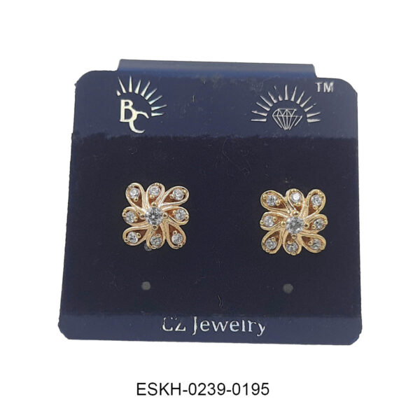 Golden Bloom Crystal Cluster Stud Earrings
