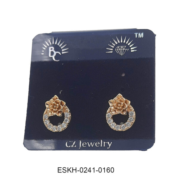 Radiant Rose Loop Crystal Stud Earrings