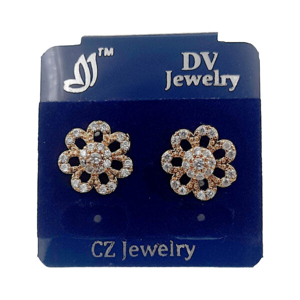 Dainty Floral American Diamond Stud Earrings