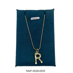 Gold-Tone 'R' Initial Pendant Necklace