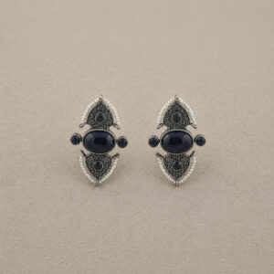 Oxidized black stud earring | Miraya Creations