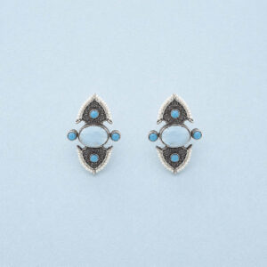 Oxidized blue stud earrings | Miraya Creations