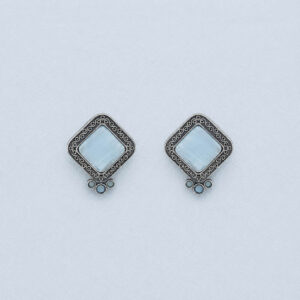 Oxidized blue stud earrings | Miraya Creations