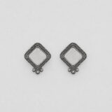 Oxidized white stud earrings | Miraya Creations