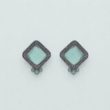 Oxidized light green stud earrings | Miraya Creations