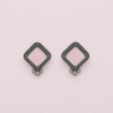 Oxidized pink stud earrings | Miraya Creations