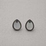 Tear drop oxidized grey stud earrings | Miraya Creations