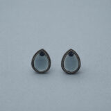 Tear drop oxidized blue stud earrings | Miraya Creations