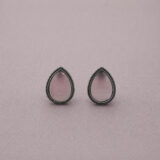 Tear drop oxidized pink stud earrings | Miraya Creations