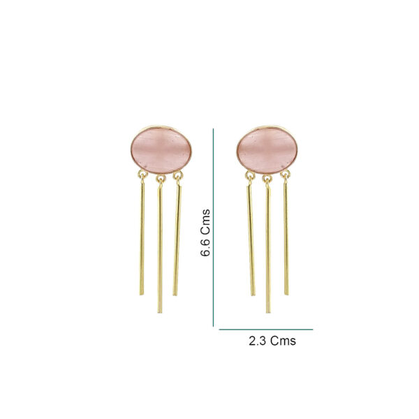 Blush Pink Oval Tassel Dangler Earrings