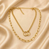 Double layer gold chain necklace | Miraya Creations