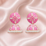 Pink Jhumki with pearls | MIraya Creations