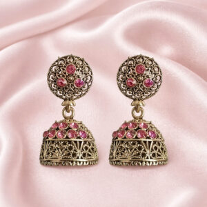 Pink Jhumki earrings | Miraya Creations