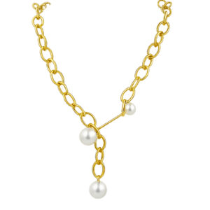 gold chain pearl drop necklace for women western style jewelry