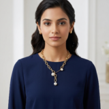 chunky gold chain pearl necklace women