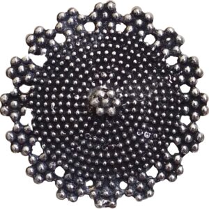 Oxidised floral stud earrings for women silver look round ethnic studs