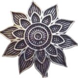 Oxidised lotus floral stud earrings for women silver look ethnic studs
