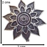 Oxidised lotus floral stud earrings for women silver look ethnic studs