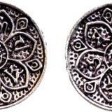 Oxidised round floral stud earrings for women silver look ethnic earrings