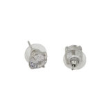 Round American diamond solitaire stud earrings for women with white stone