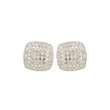 Square American diamond stud earrings for women with white stone designer pattern
