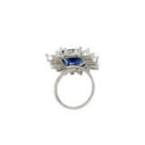 Royal blue adjustable American diamond statement ring for women