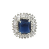 Royal blue adjustable American diamond cocktail ring for women