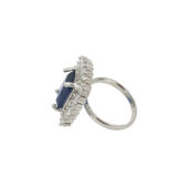 Royal blue adjustable American diamond cocktail ring for women