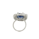 Royal blue adjustable American diamond cocktail ring for women