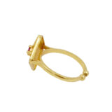 Golden Adjustable Ruby Stone Ring for Women | Miraya Creations