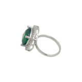 Green Stone Adjustable Ring for Women | American Diamond Ring | Miraya Creations