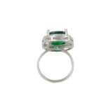 Green Stone Adjustable Ring for Women | American Diamond Ring | Miraya Creations