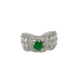 emerald green ring for women, green stone ring for women, cocktail ring for women, american diamond ring for women, party wear ring for women, green AD ring for women, stylish ring for girls, statement ring for women, emerald color ring for women, fancy ring for women, wedding wear ring for women, designer ring for women, silver tone ring for women, festive wear ring for women, trendy rings online India, fashion ring for women, ladies party wear ring, green crystal ring for women, women cocktail ring online, women statement ring India
