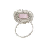 Blush pink adjustable American diamond cocktail ring for women