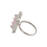 Blush pink adjustable American diamond cocktail ring for women