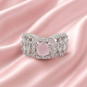 pink stone ring for women, adjustable ring for women, american diamond ring for women, pink cocktail ring for women, party wear ring for women, stylish ring for girls, pink AD ring for women, fancy ring for women, wedding wear ring for women, designer ring for women, ladies party wear ring, silver tone ring for women, festive wear ring for women, trendy rings online India, fashion ring for women, pink crystal ring for women, adjustable party wear ring for women | Miraya Creations