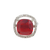 Red Stone Ring for Women Adjustable | American Diamond Ring