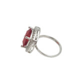 Red Stone Ring for Women Adjustable | American Diamond Ring