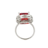 Red Stone Ring for Women Adjustable | American Diamond Ring